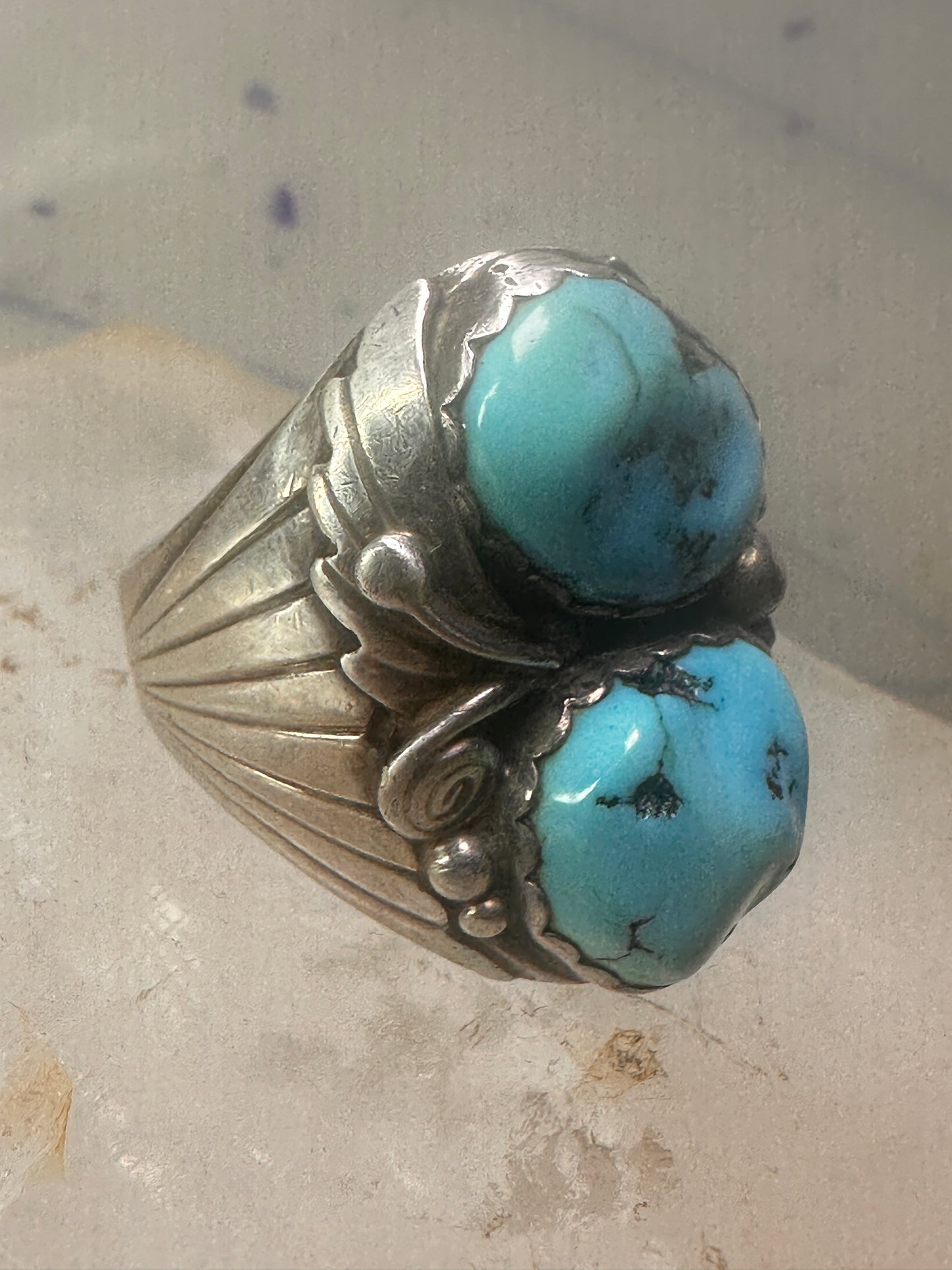 Navajo Ring Turquoise size 11  Heavy sterling silver women men