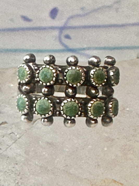 Zuni Turquoise ring petite point needlepoint size 5.5 band sterling silver women girls