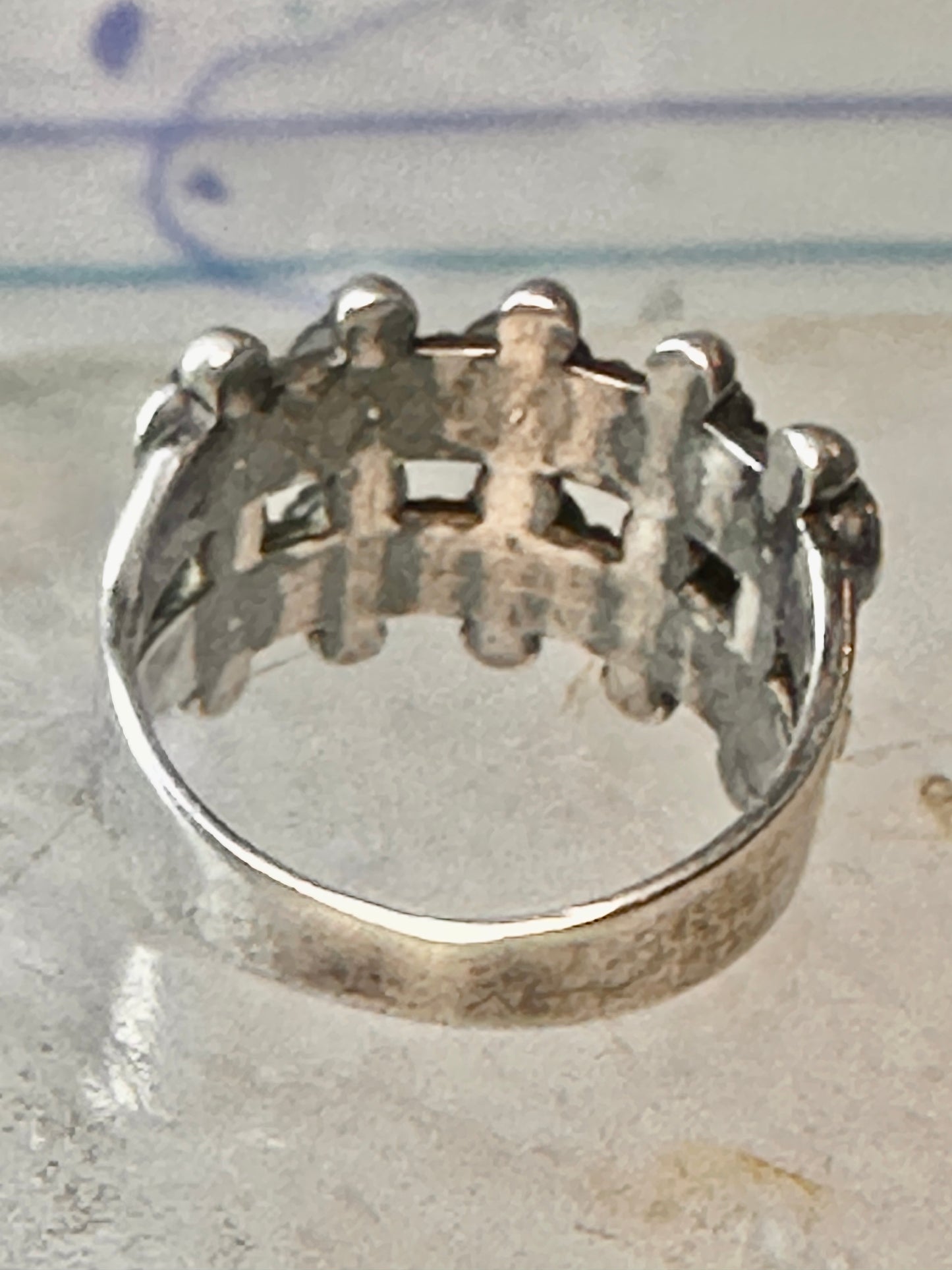 Zuni Turquoise ring petite point needlepoint size 5.5 band sterling silver women girls