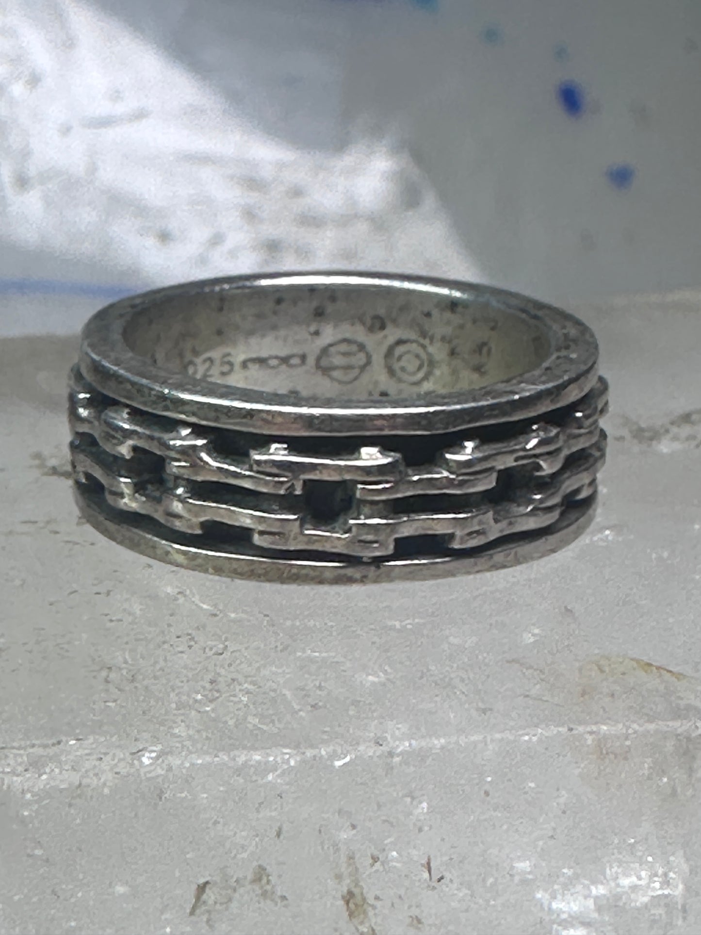 Harley Davidson ring Biker chain&nbsp; band size 7.75 sterling silver men women