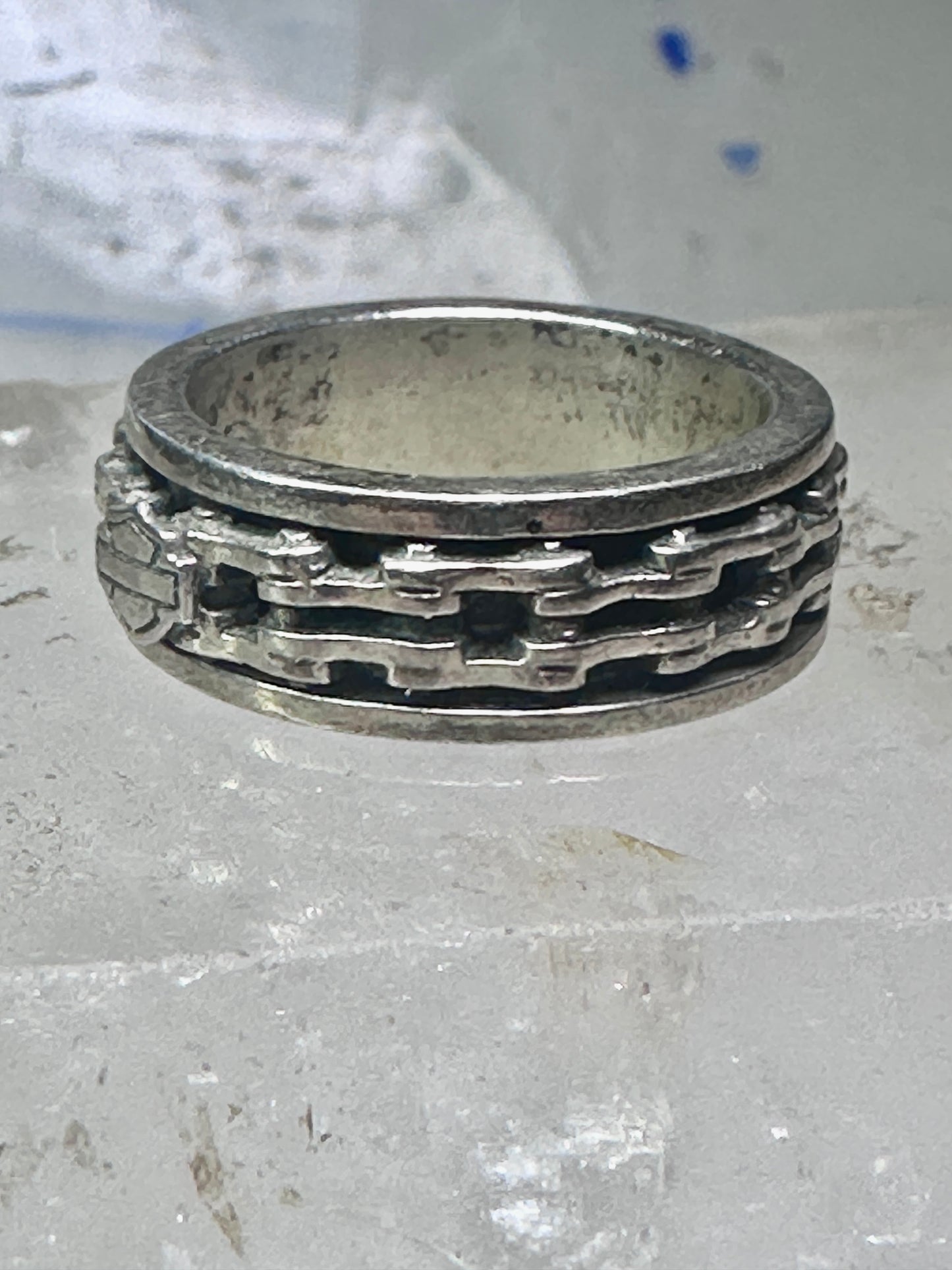 Harley Davidson ring Biker chain&nbsp; band size 7.75 sterling silver men women