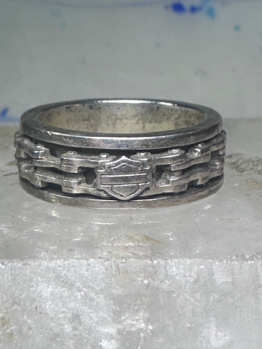 Harley Davidson ring Biker chain&nbsp; band size 7.75 sterling silver men women