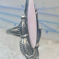 Navajo ring long mother of pearl feathers leaves size 6 sterling silver women