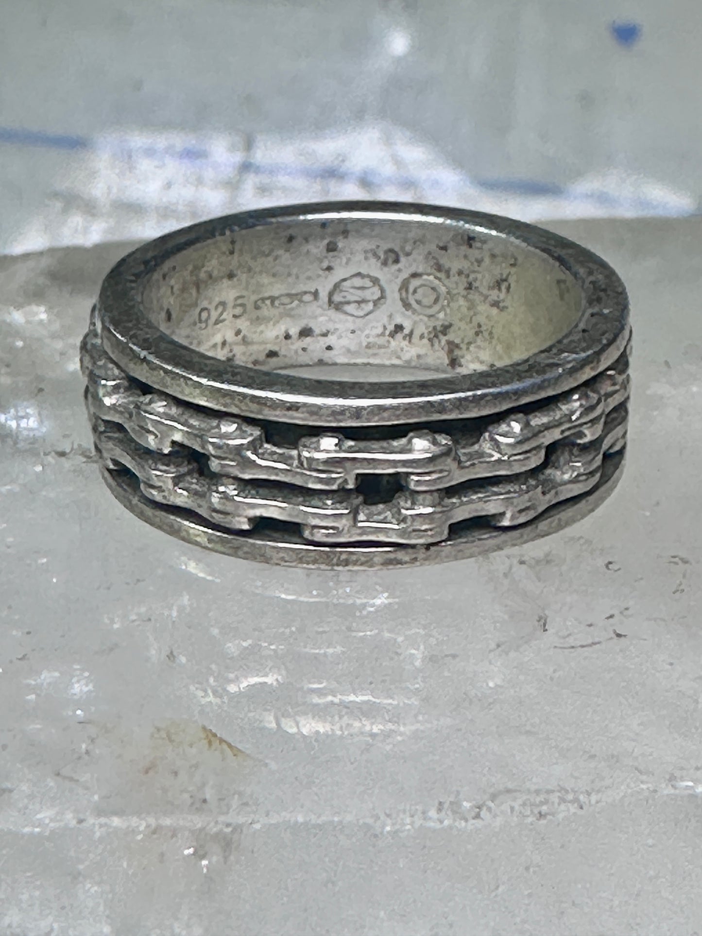 Harley Davidson ring Biker chain&nbsp; band size 7.75 sterling silver men women