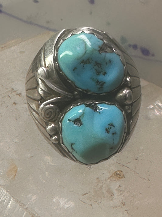 Navajo Ring Turquoise size 11  Heavy sterling silver women men