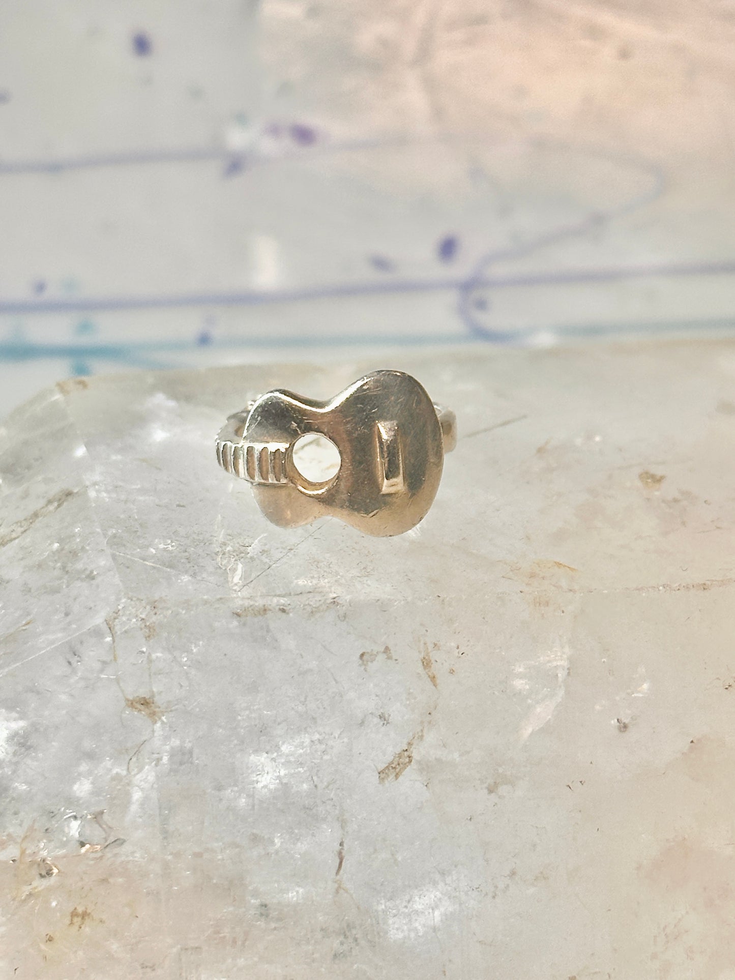 Guitar ring music musician band size 6 band sterling silver women girls