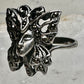 Butterfly ring Lady Face Art Deco size 6 marcasites  sterling silver band women girls