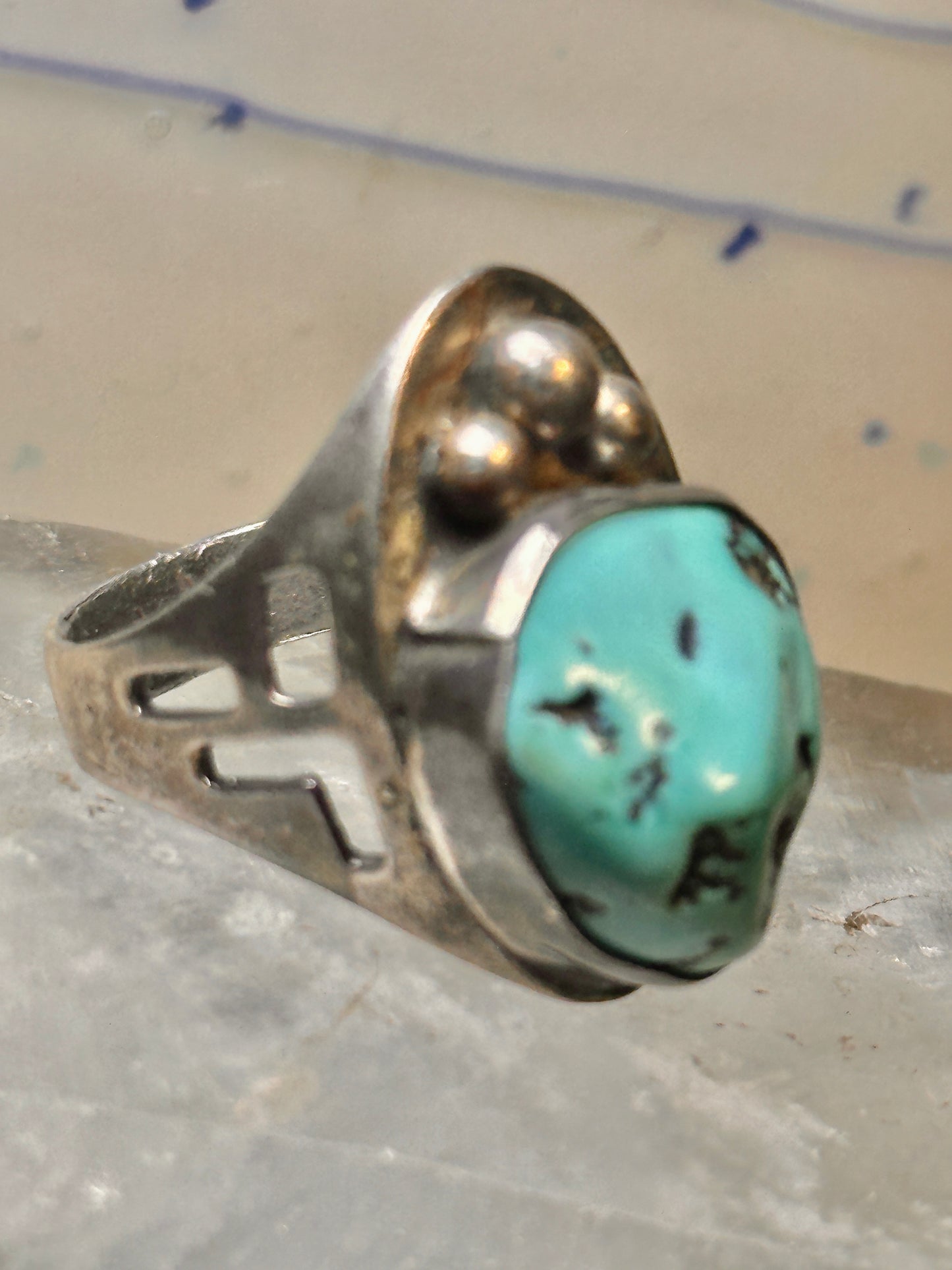 Navajo ring turquoise size 11.25 sterling silver women men