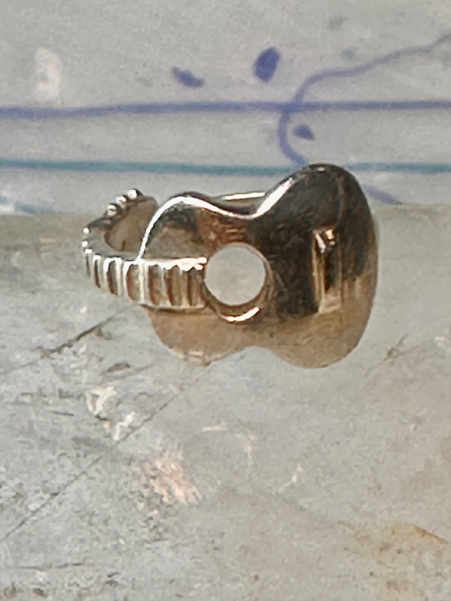 Guitar ring music musician band size 6 band sterling silver women girls