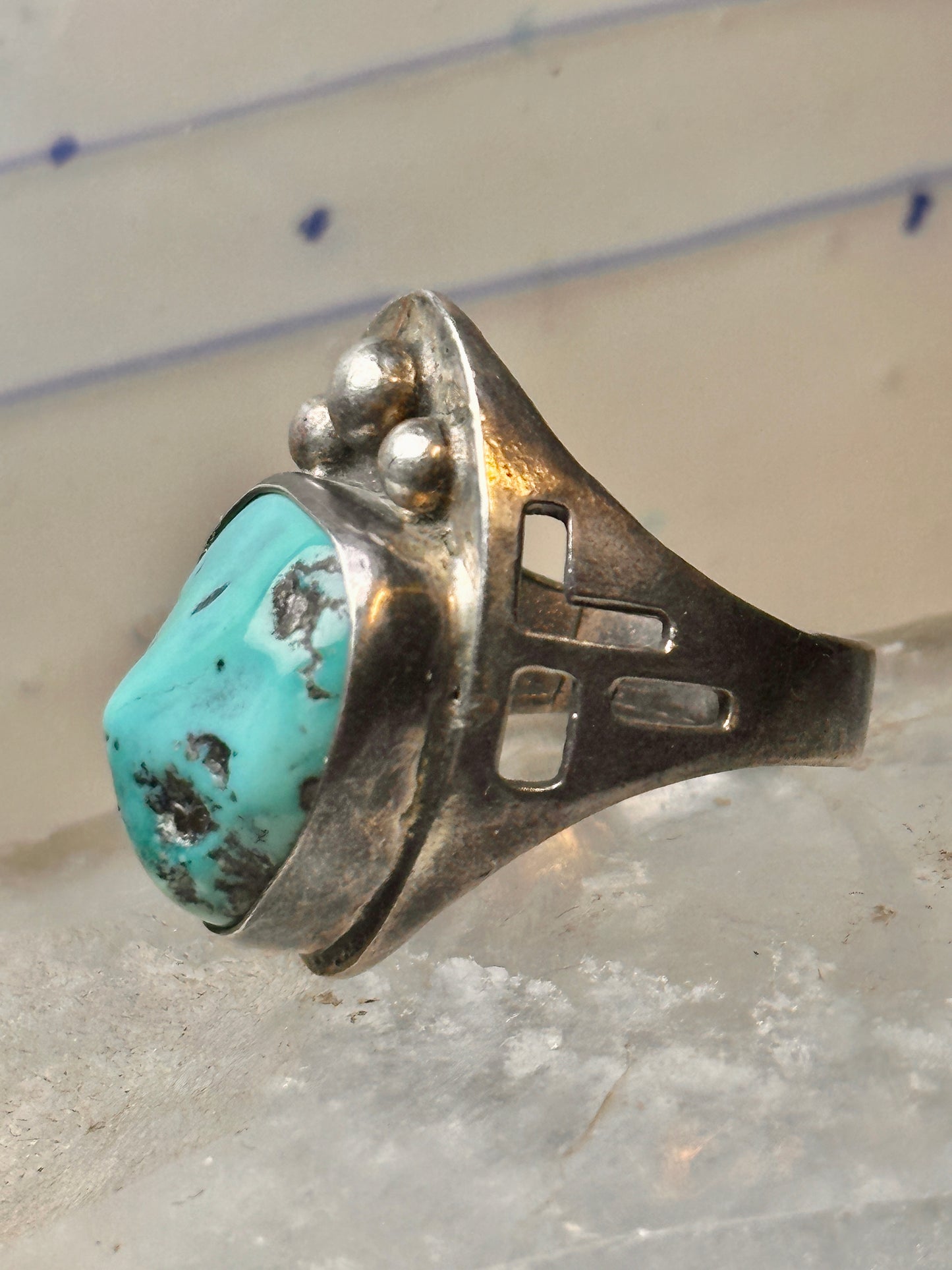 Navajo ring turquoise size 11.25 sterling silver women men