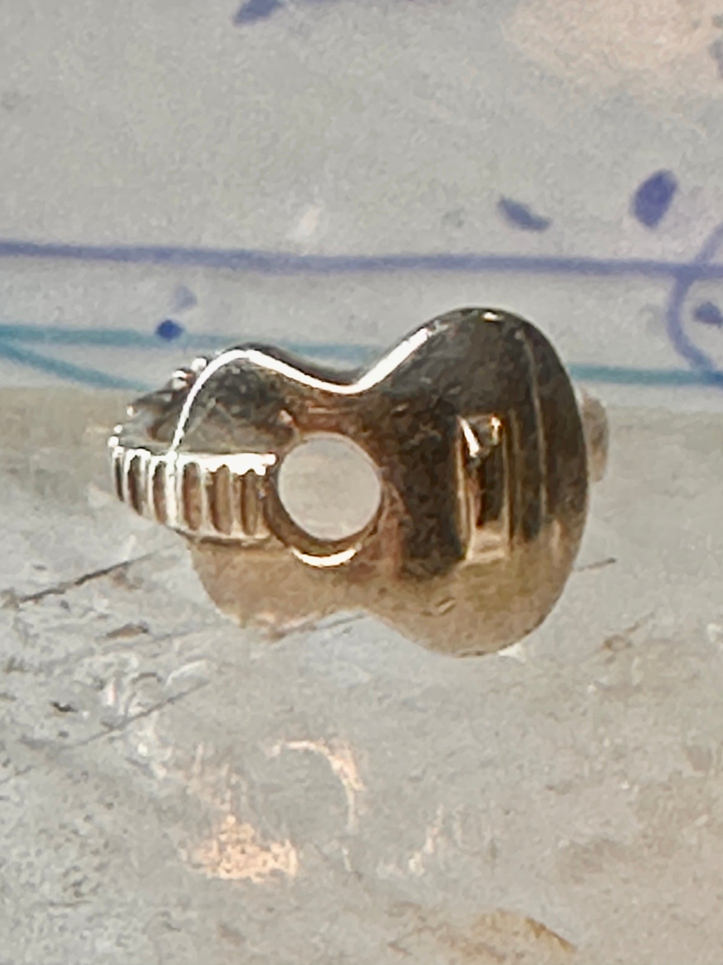Guitar ring music musician band size 6 band sterling silver women girls