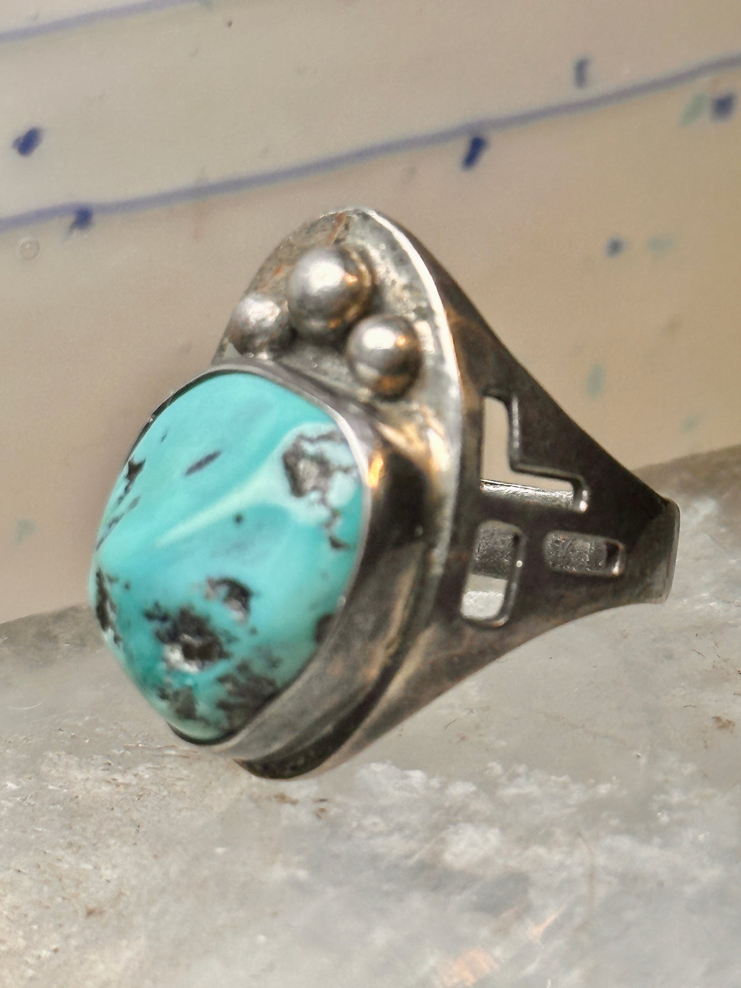 Navajo ring turquoise size 11.25 sterling silver women men