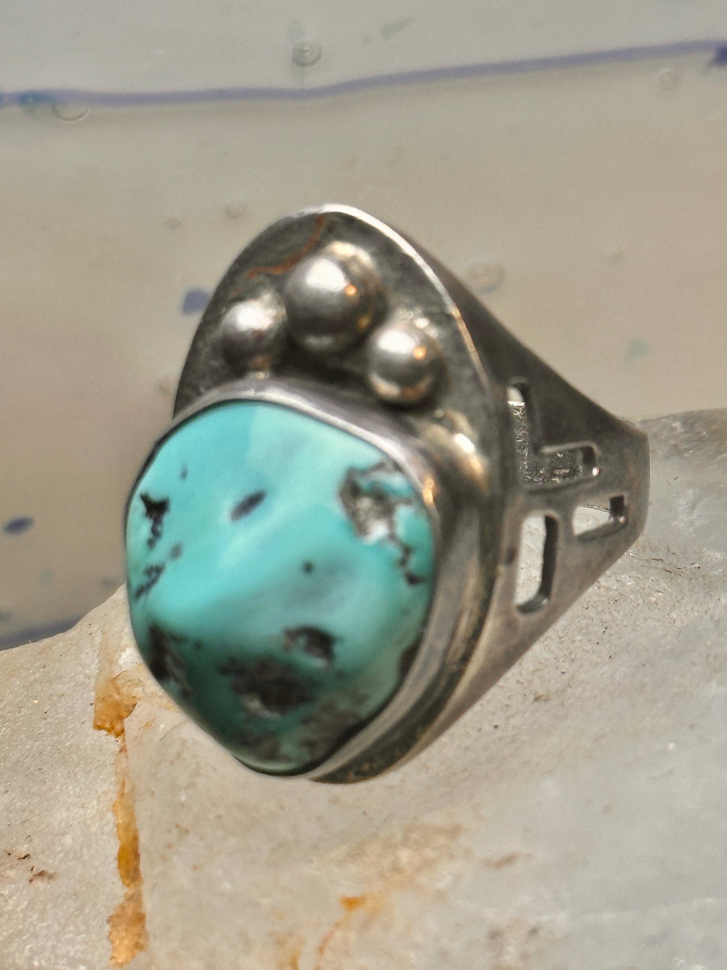 Navajo ring turquoise size 11.25 sterling silver women men