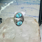 Navajo ring leaves turquoise band size 10.75 sterling silver men women AS IS