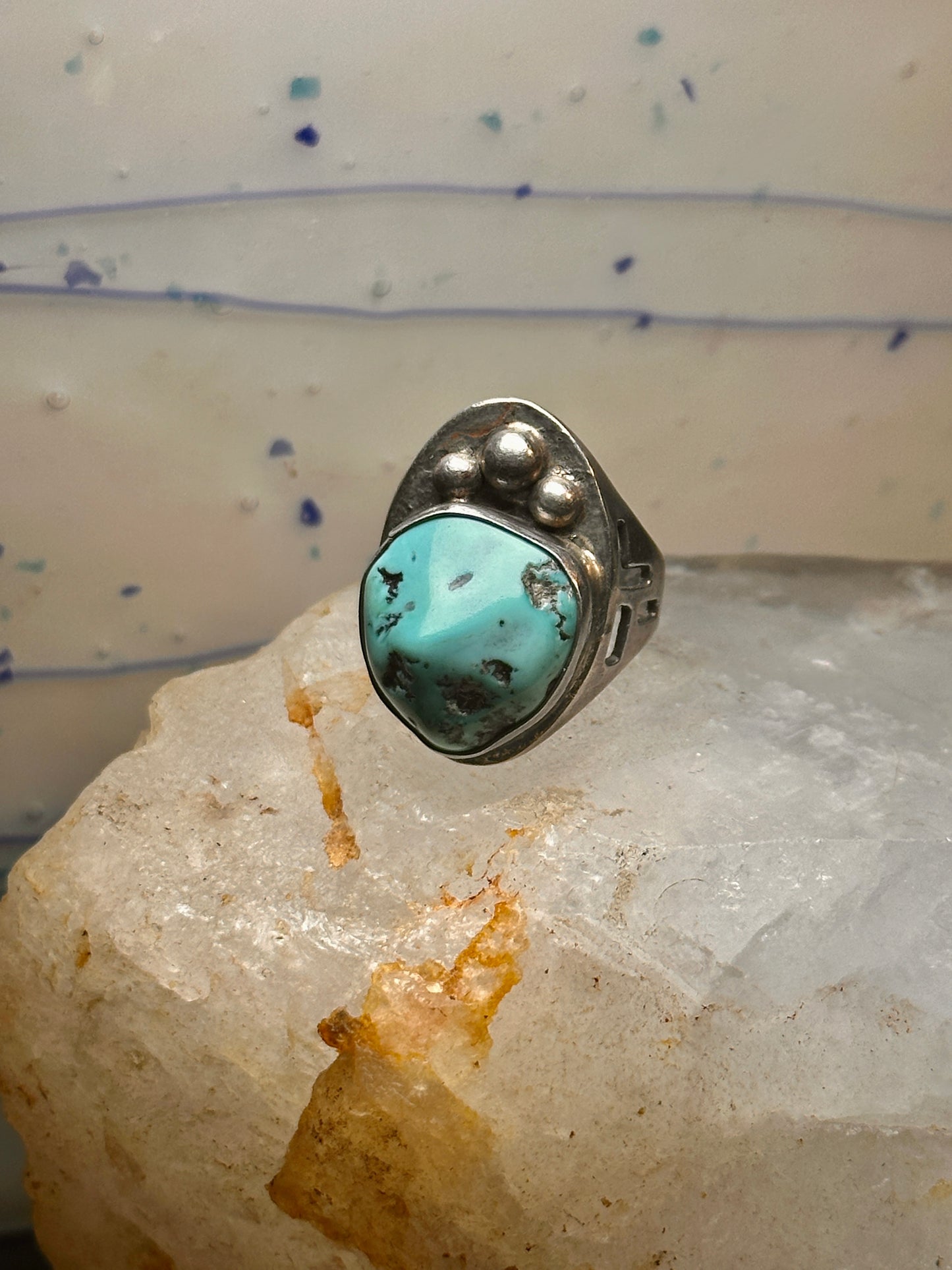 Navajo ring turquoise size 11.25 sterling silver women men