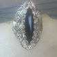 Black Hills Gold Long onyx ring leaves size 8.25 sterling silver women