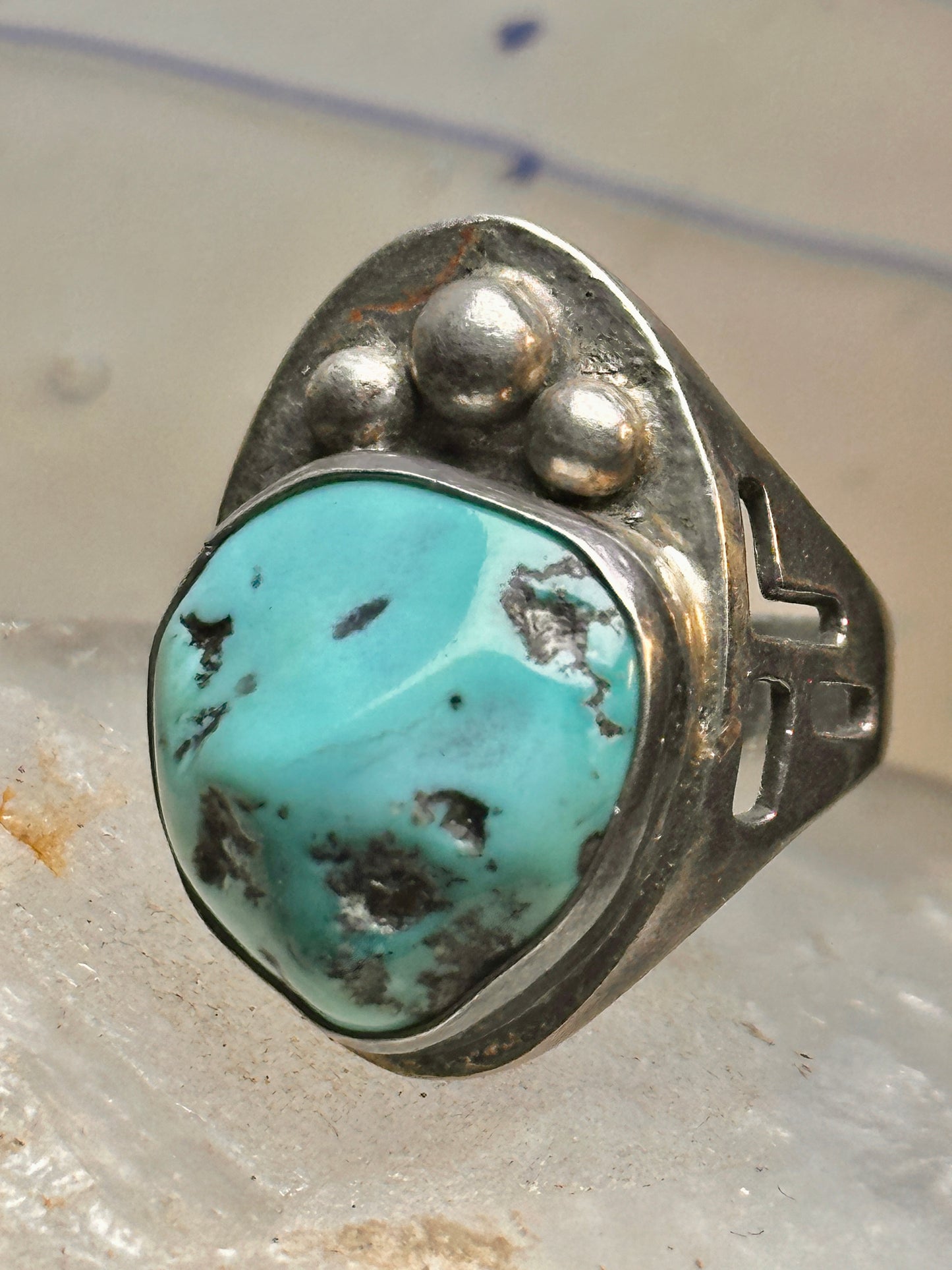 Navajo ring turquoise size 11.25 sterling silver women men