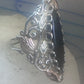 Black Hills Gold Long onyx ring leaves size 8.25 sterling silver women