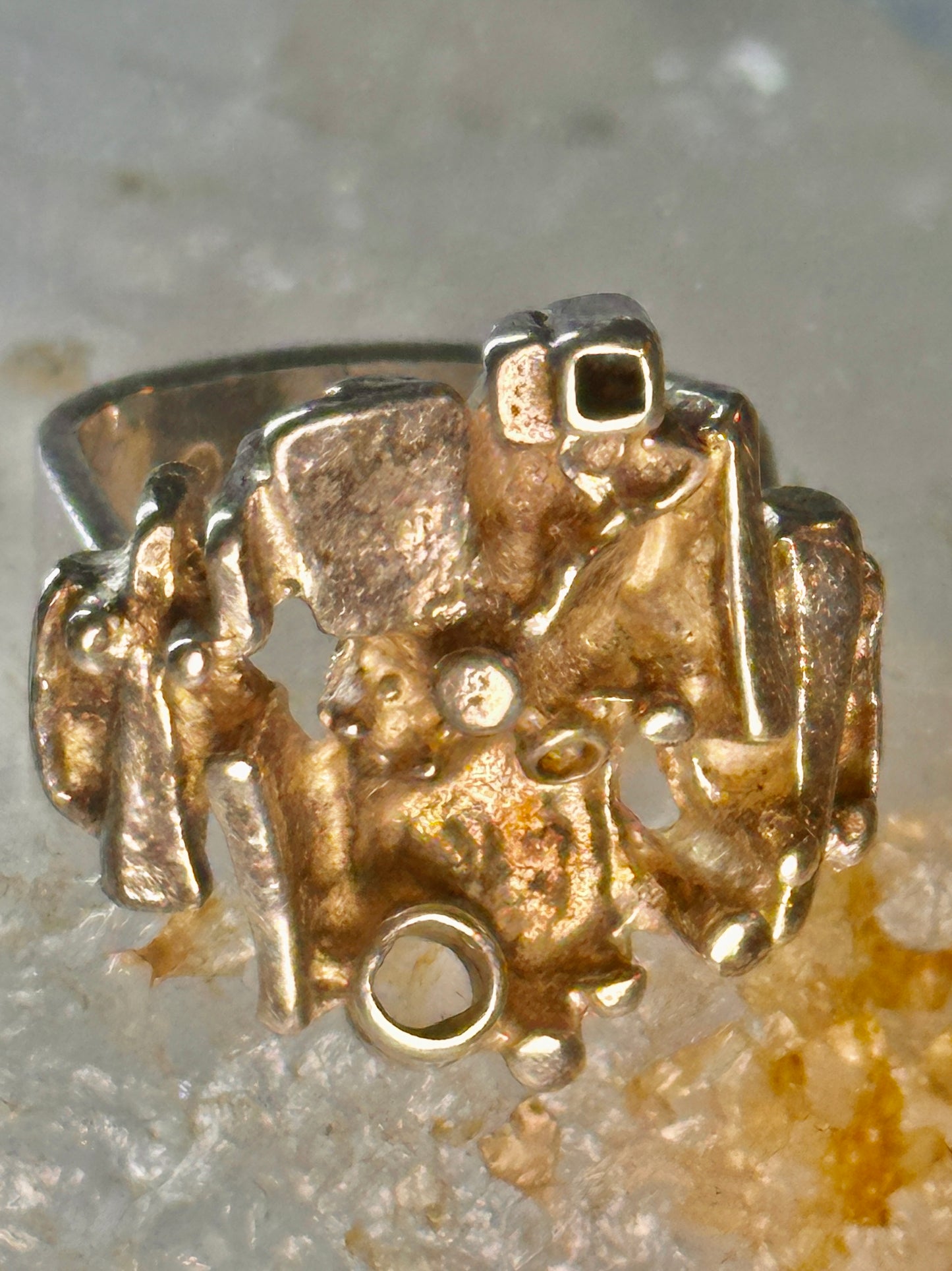 Juhis Kautokeino brutalist ring Norway size 4.75 sterling silver women