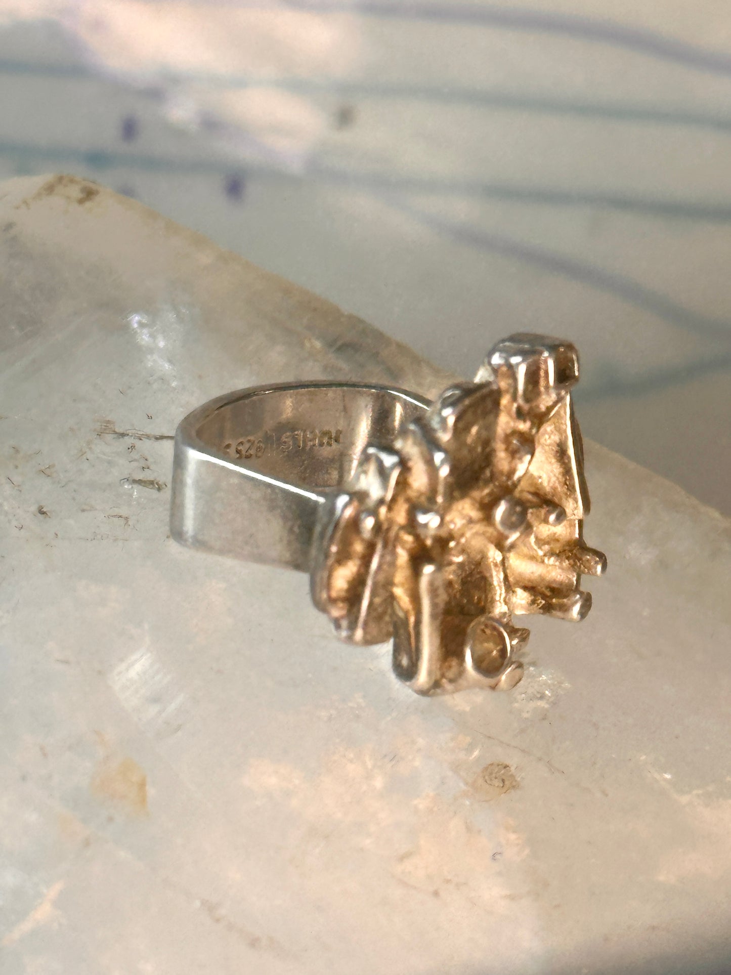 Juhis Kautokeino brutalist ring Norway size 4.75 sterling silver women