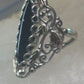 Black Hills Gold Long onyx ring leaves size 8.25 sterling silver women