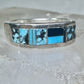 Turquoise ring southwest tribal band size 7.75 sterling silver women
