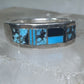 Turquoise ring southwest tribal band size 7.75 sterling silver women