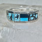 Turquoise ring southwest tribal band size 7.75 sterling silver women