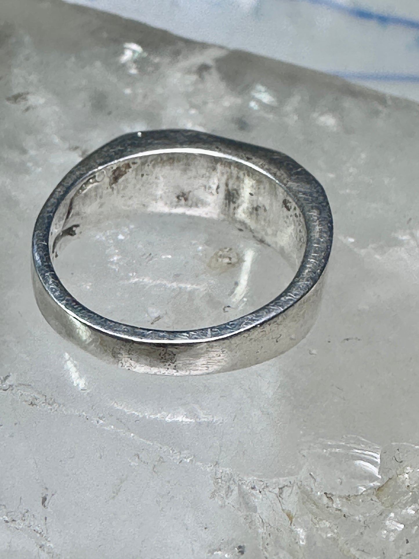 Turquoise ring southwest tribal band size 7.75 sterling silver women