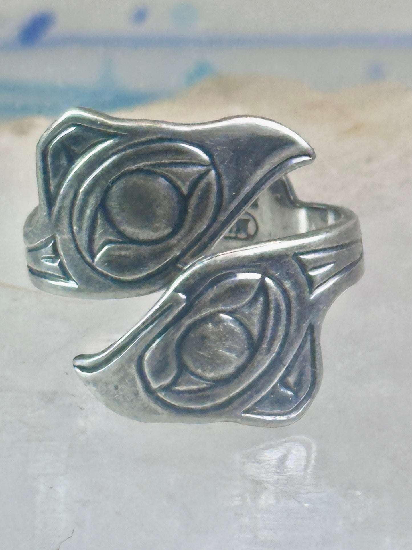 Howard Jackson Haida Raven ring MAG PAcific Northwest Pacific band size 8 sterling silver women men