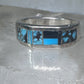 Turquoise ring southwest tribal band size 7.75 sterling silver women