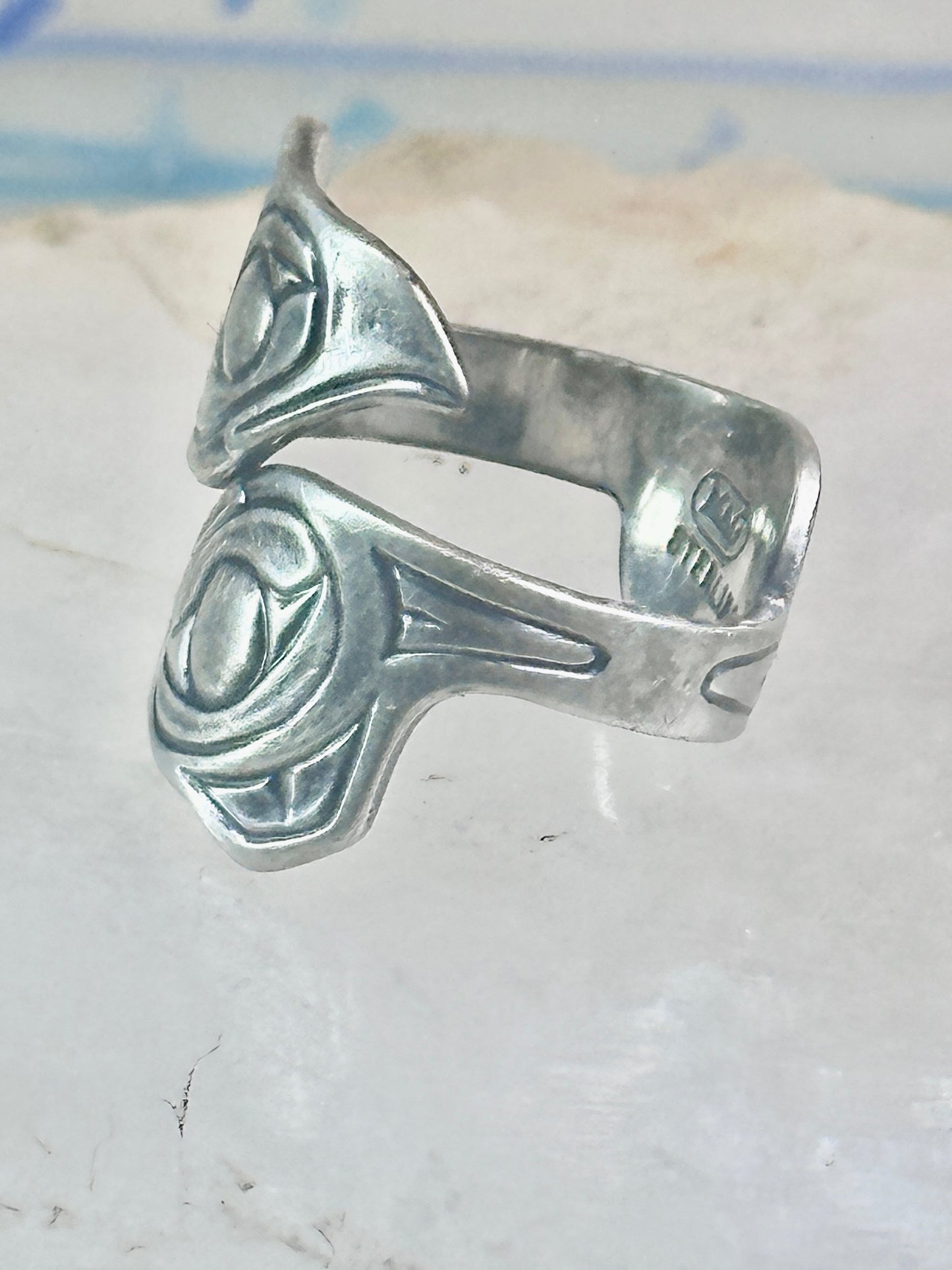 Howard Jackson Haida Raven ring MAG PAcific Northwest Pacific band size 8 sterling silver women men