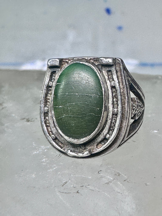 Horseshoe ring southwest tribal pinky good luck band size 3.75 sterling silver wome