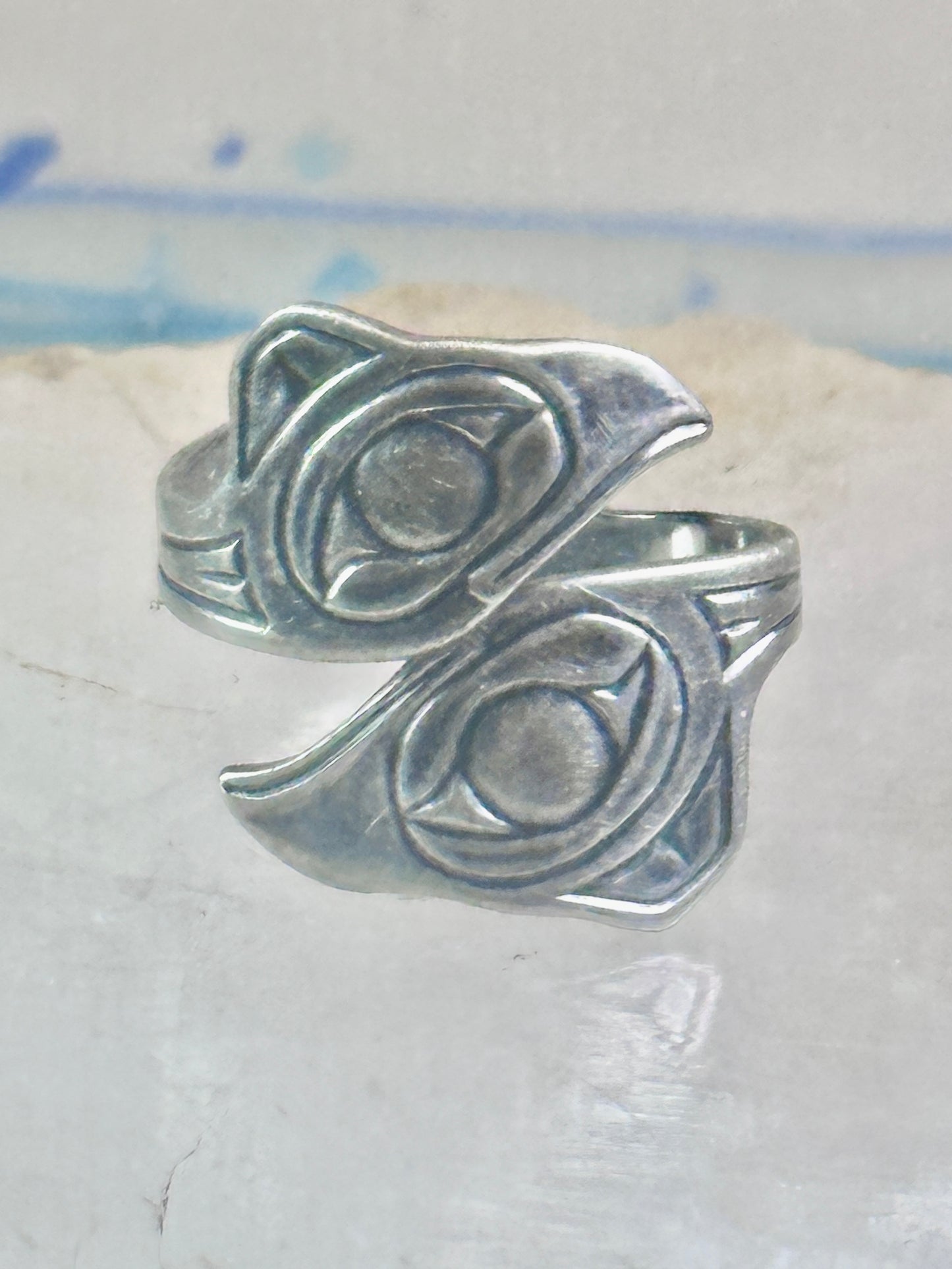 Howard Jackson Haida Raven ring MAG PAcific Northwest Pacific band size 8 sterling silver women men