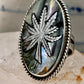 Marijuana ring long abalone leaf size 5 size sterling silver southwestern  women