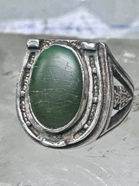 Horseshoe ring southwest tribal pinky good luck band size 3.75 sterling silver wome