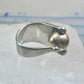 Moving Ball ring geometric kinetic  solid band size 5.50 sterling silver women logo