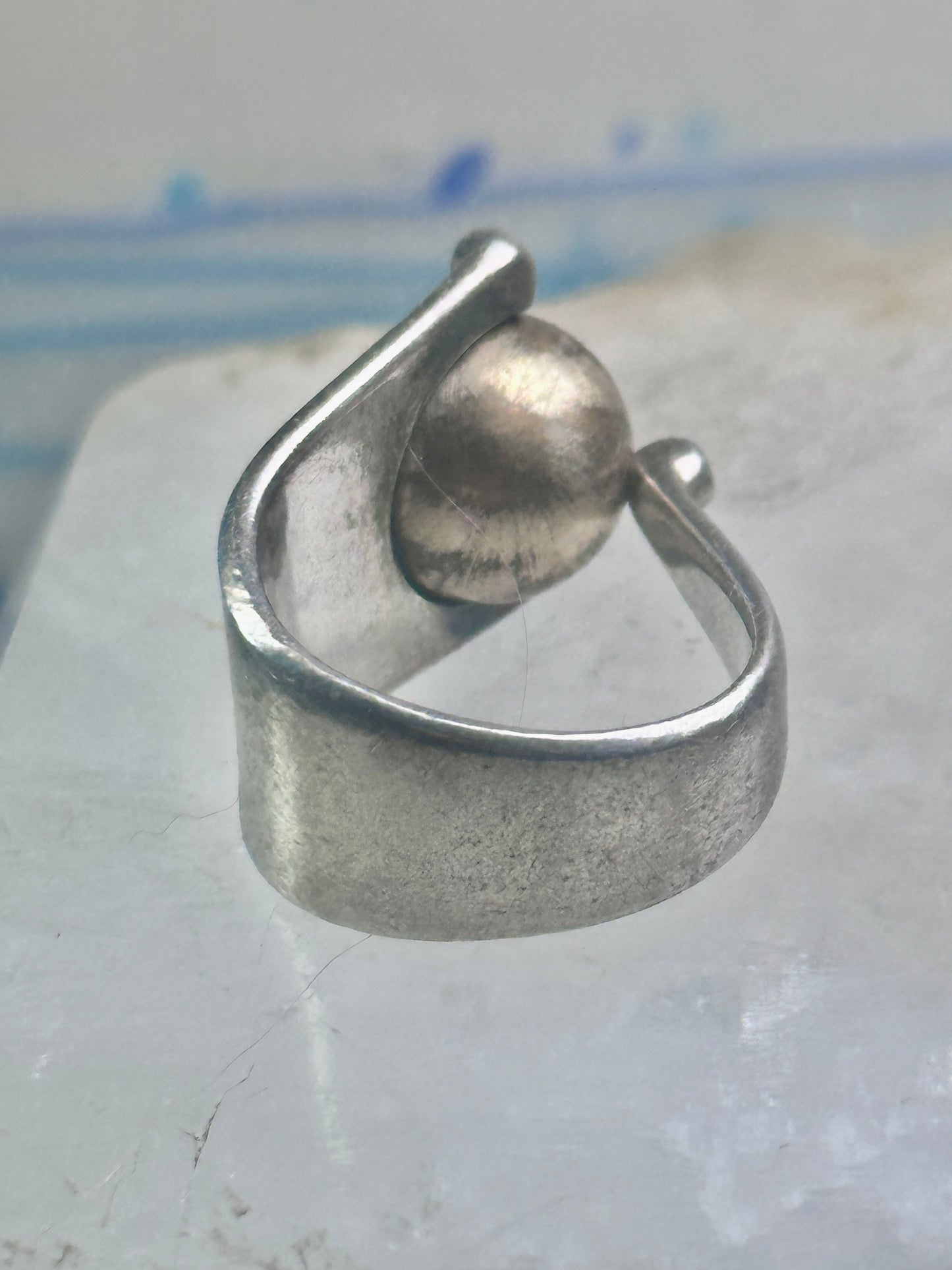 Moving Ball ring geometric kinetic  solid band size 5.50 sterling silver women logo