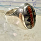 Zuni ring size 8 Turquoise, Coral, Lapis Lazuli, MOP,sterling silver women sign JM