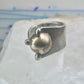 Moving Ball ring geometric kinetic  solid band size 5.50 sterling silver women logo