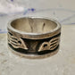 Bird ring size 9.50 Love birds band sterling silver women men