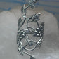 Long grape leaves ring long vine full finger band size 9 sterling silver women