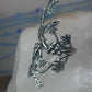 Long grape leaves ring long vine full finger band size 9 sterling silver women
