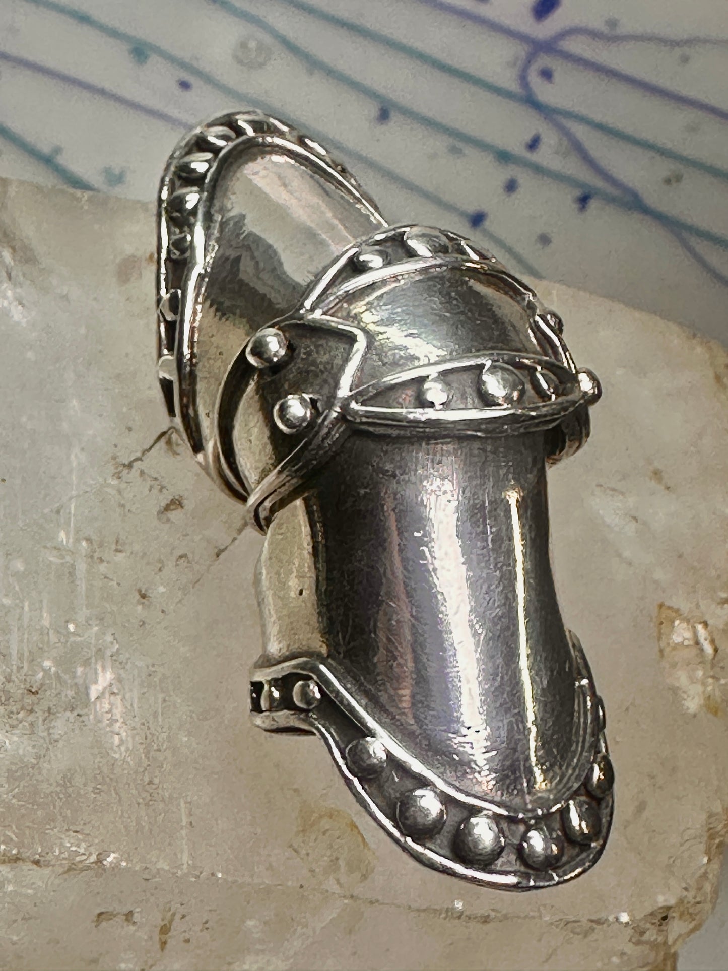 Armor ring size 8 to size 7 full finger movable Renaissance Festivals sterling silver women men
