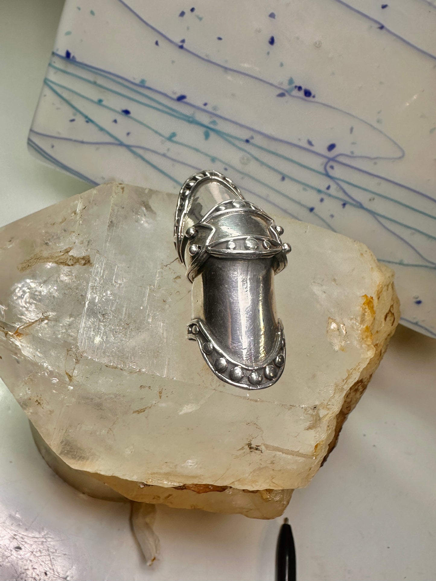 Armor ring size 8 to size 7 full finger movable Renaissance Festivals sterling silver women men