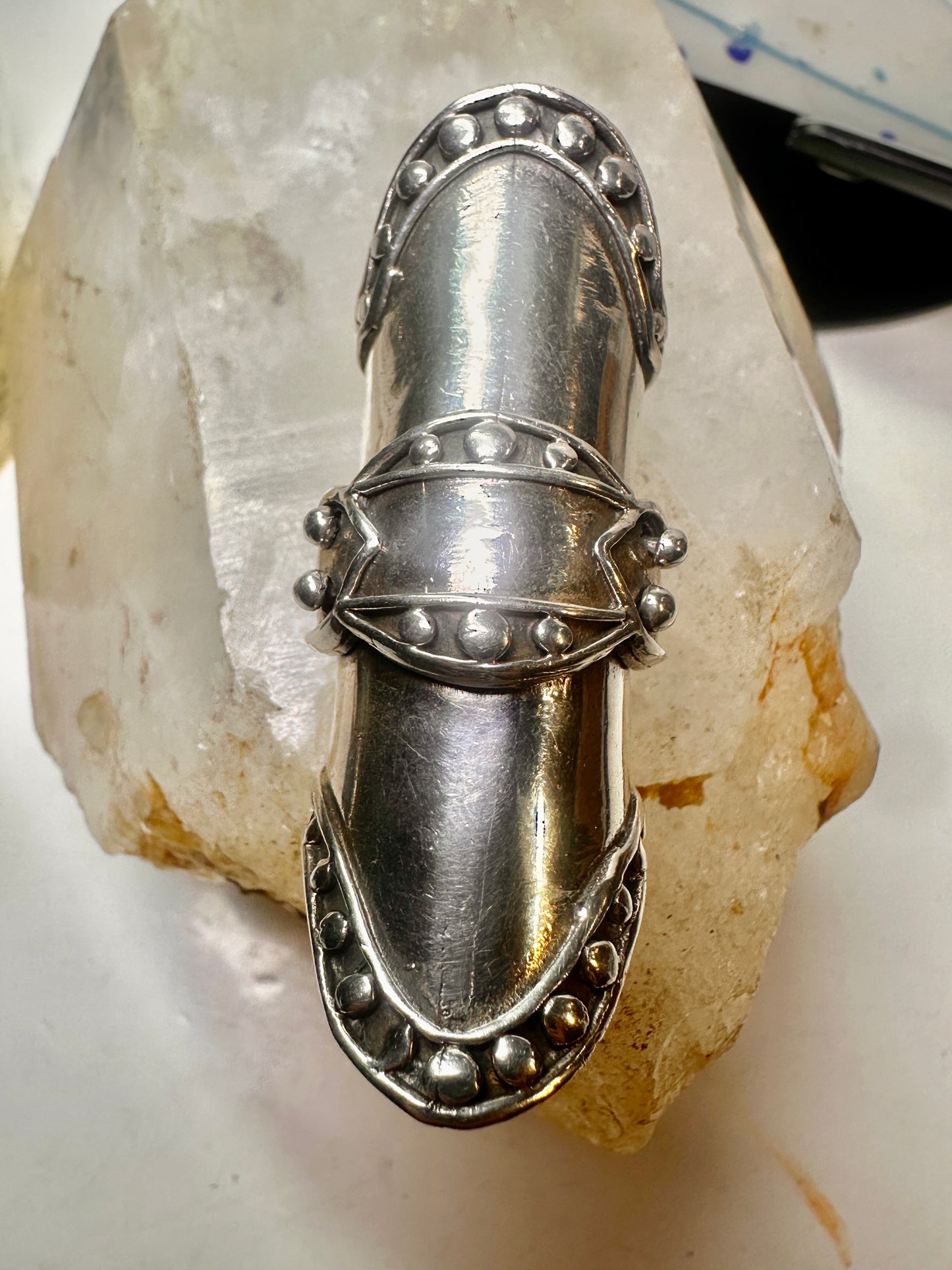 Armor ring size 8 to size 7 full finger movable Renaissance Festivals sterling silver women men