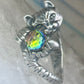 Cat ring with crystal rainbow ball band size 5 sterling silver women girls