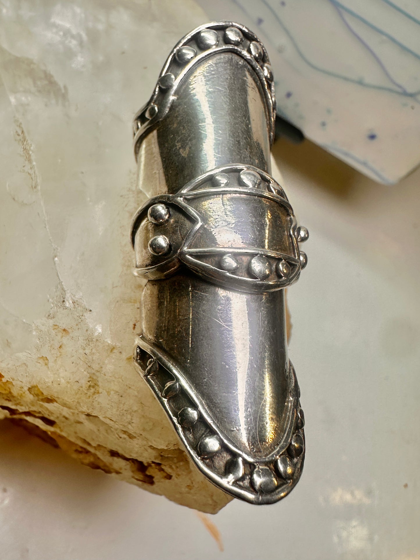 Armor ring size 8 to size 7 full finger movable Renaissance Festivals sterling silver women men