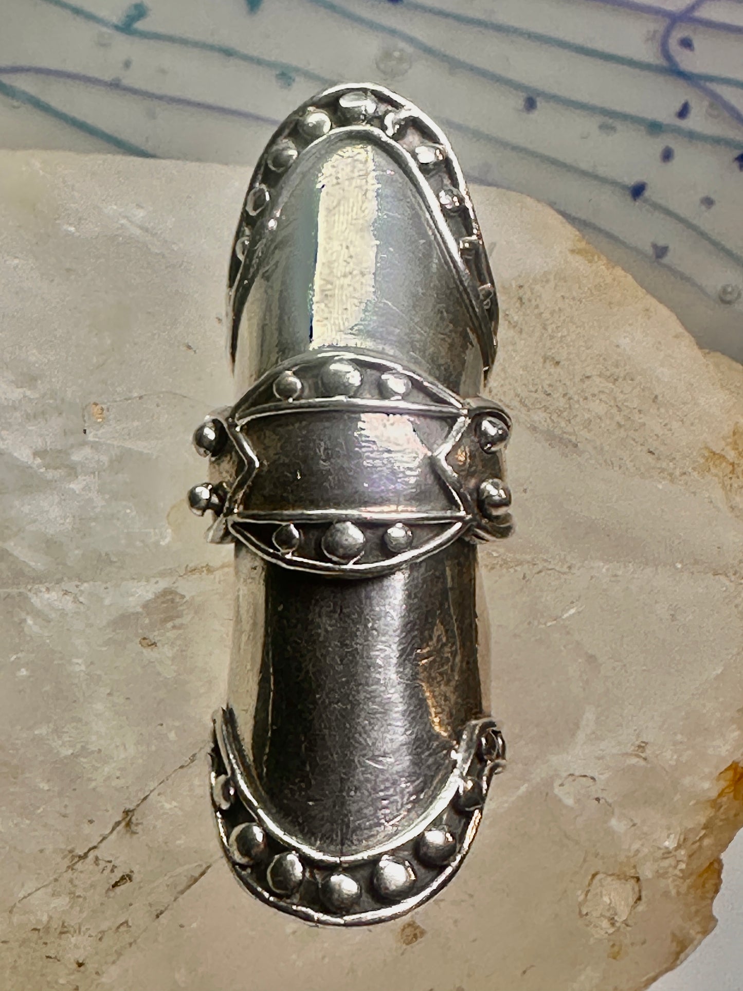 Armor ring size 8 to size 7 full finger movable Renaissance Festivals sterling silver women men