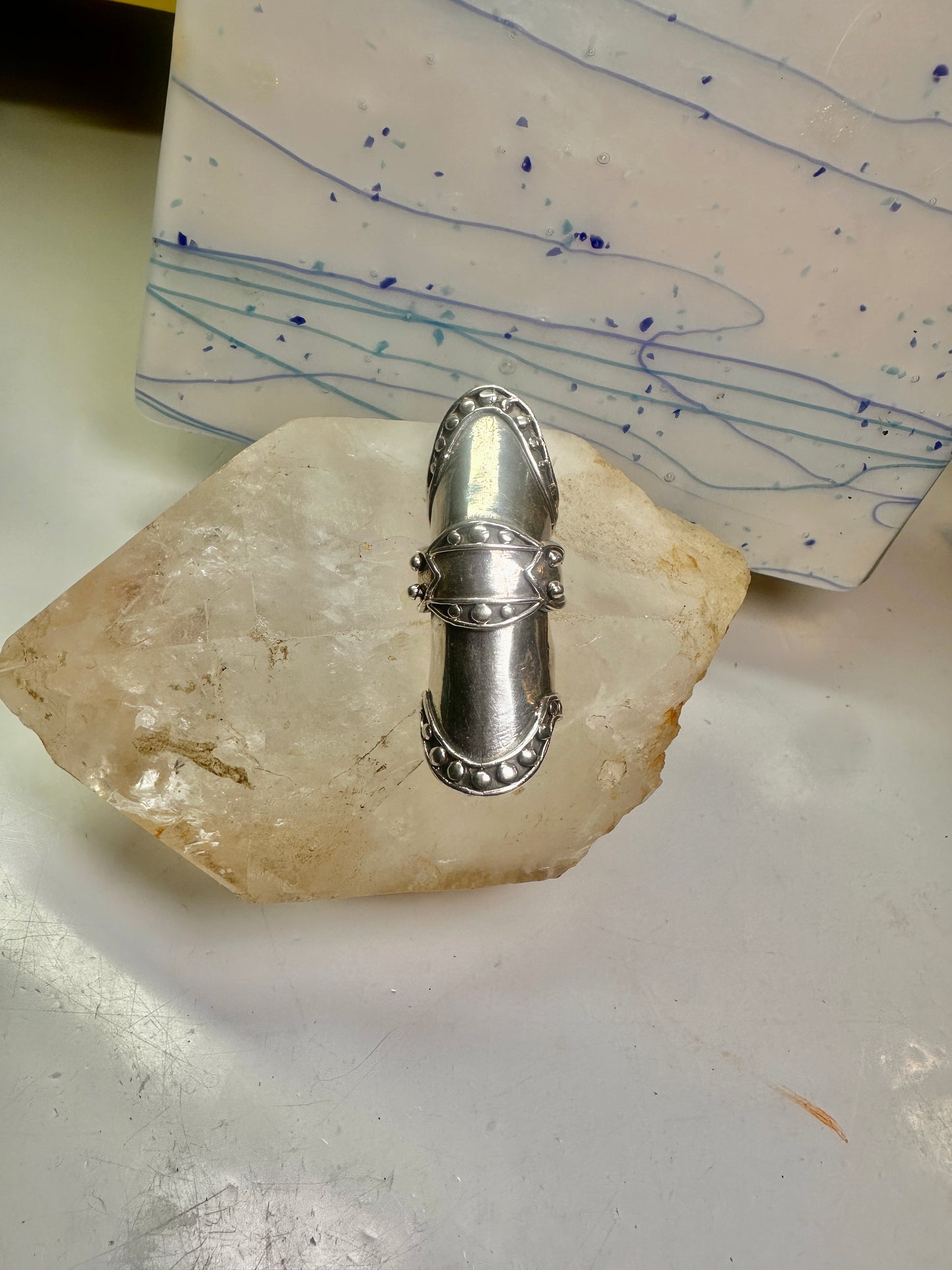 Armor ring size 8 to size 7 full finger movable Renaissance Festivals sterling silver women men